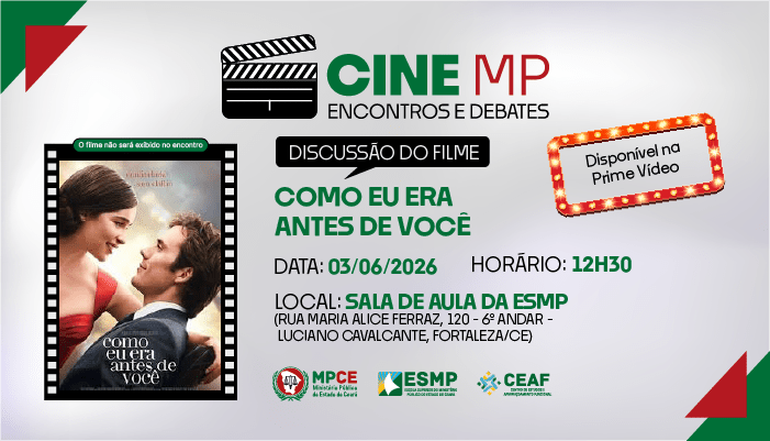 Cine MP em Fortaleza debate ‘Como eu era antes de você’ em junho