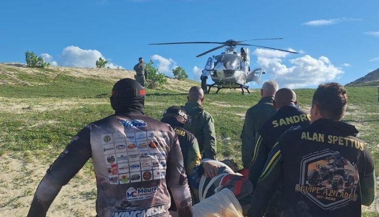 Resgate aéreo emergencial em Trairi: Ciopaer atua após acidente de moto em área de difícil acesso
