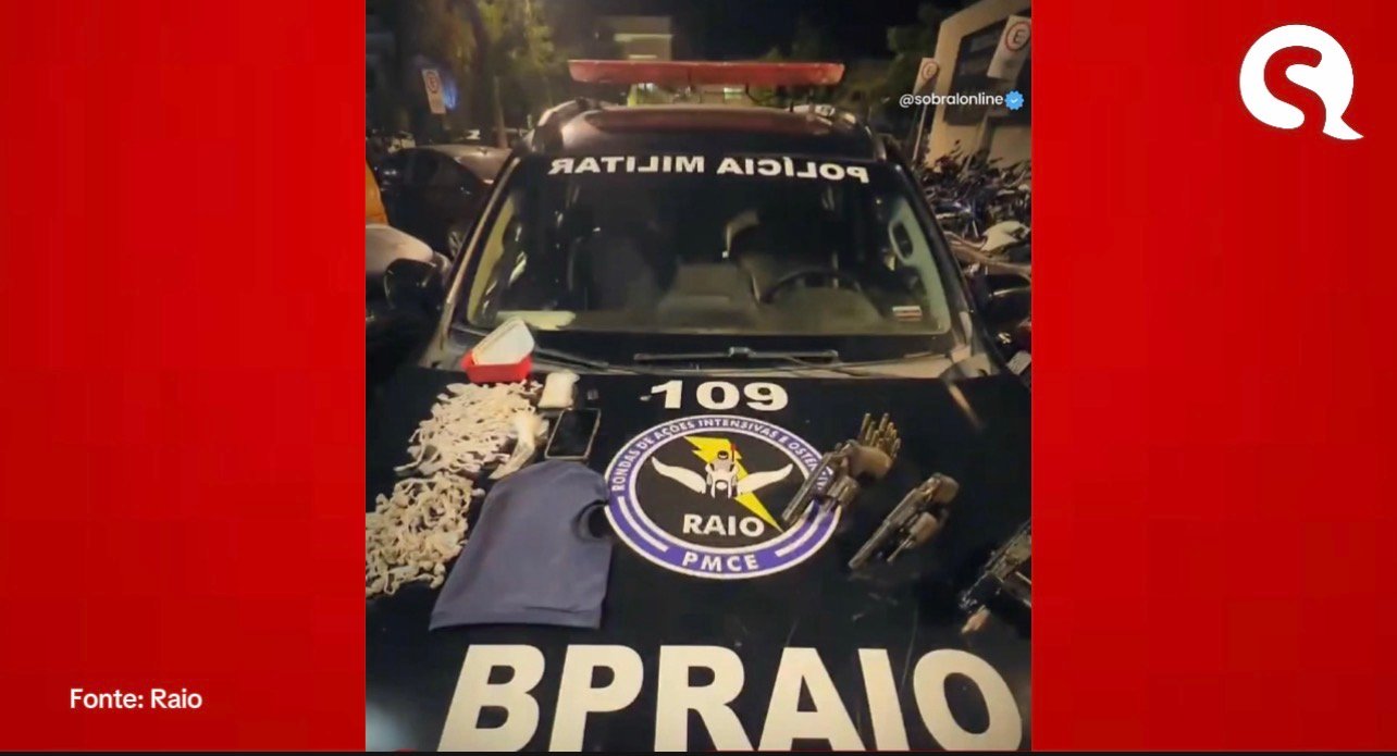 Raio apreende armas, drogas e celular roubado durante operação em Reriutaba