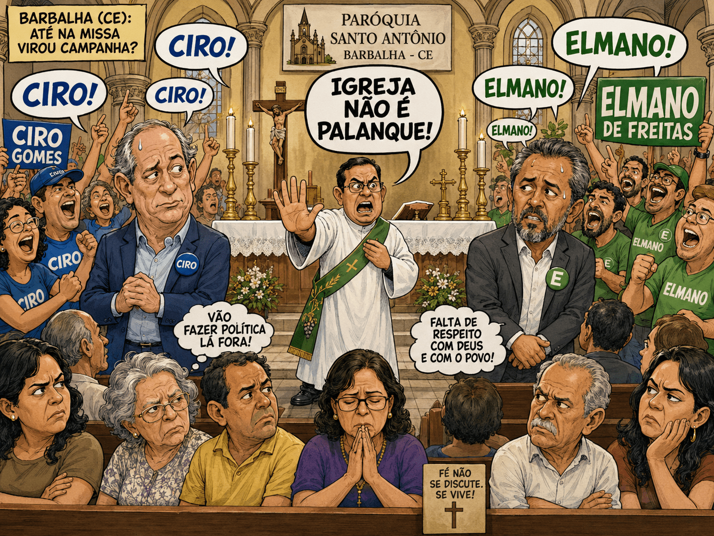 Conflito político em missa de Barbalha gera mal-estar e críticas à postura de aliados