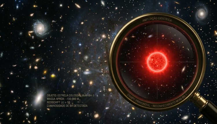 Astrônomos desvendam estrela colossal com energia de buraco negro no universo primordial