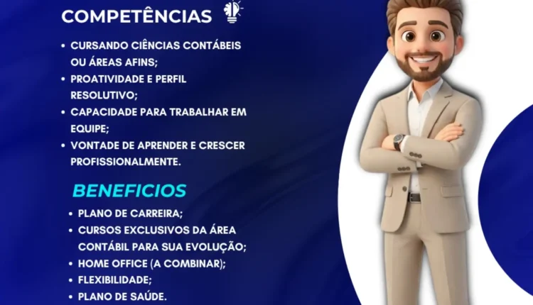 Objetiva Contabilidade anuncia vaga para assistente contábil com foco em desenvolvimento de carreira
