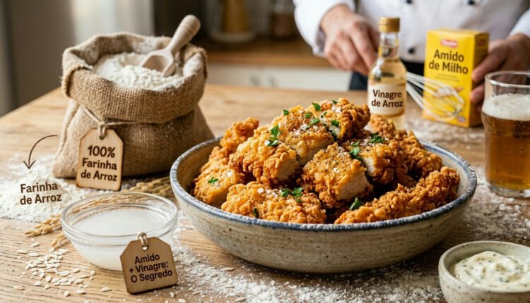 Segredo do frango frito crocante revelado por chef: amido e vinagre transformam a receita