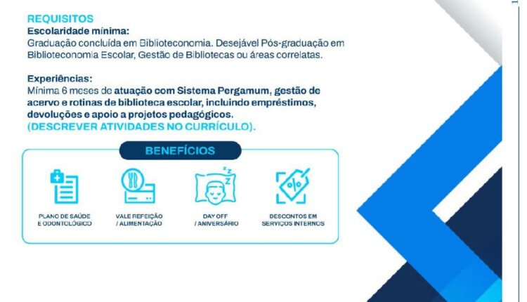 Sesi Ceará abre vaga para bibliotecário em Sobral com remuneração e benefícios