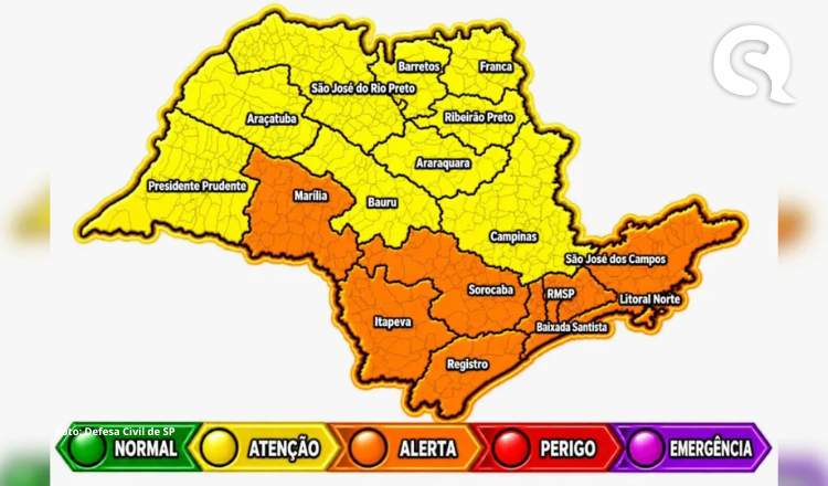 Defesa Civil alerta para avanço de frente fria e tempestade em SP