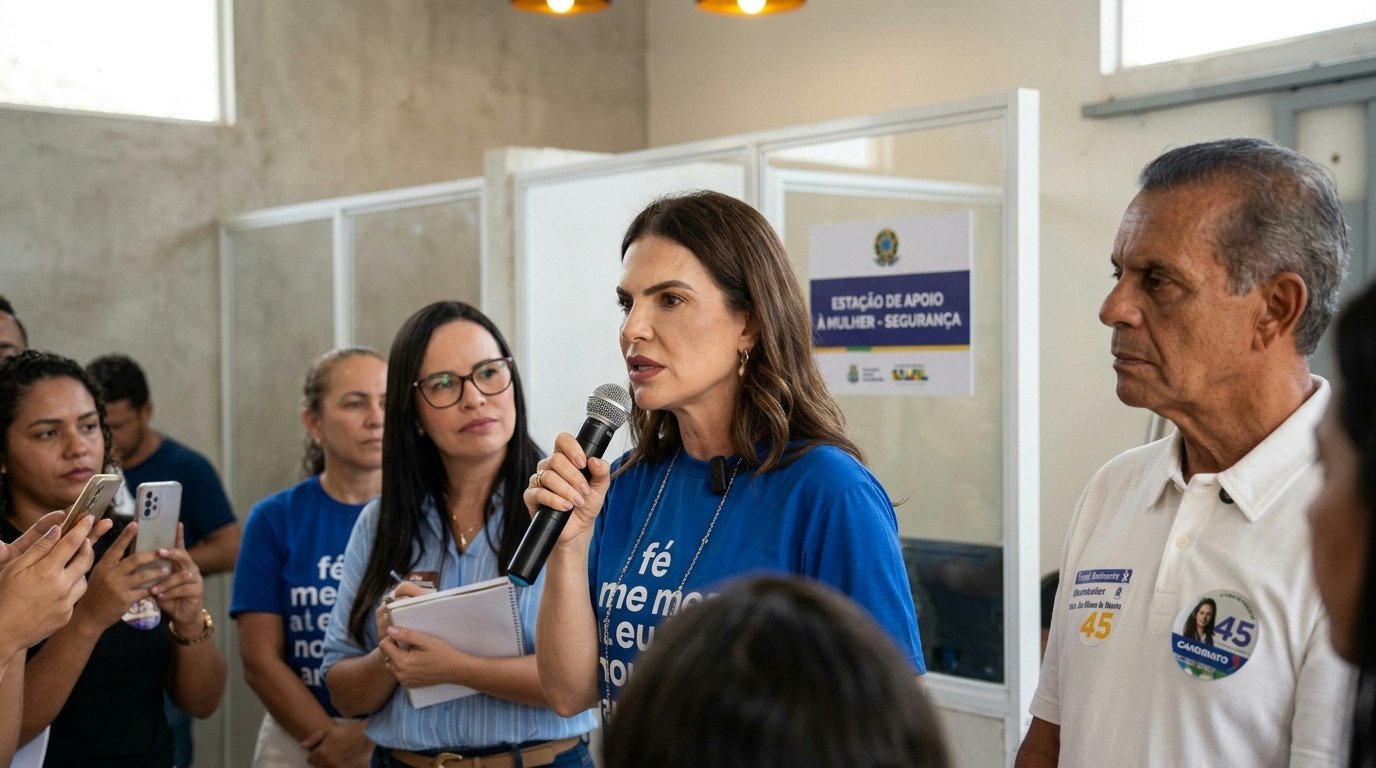 Candidata ao governo destaca segurança para mulheres em terminais de transporte