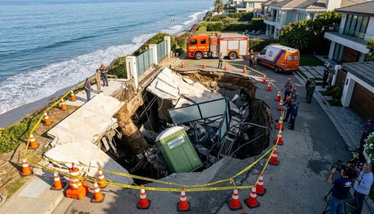 Desabamento em Malibu: Cratera atinge mansão ligada a Nicolas Cage e causa vazamento de gás