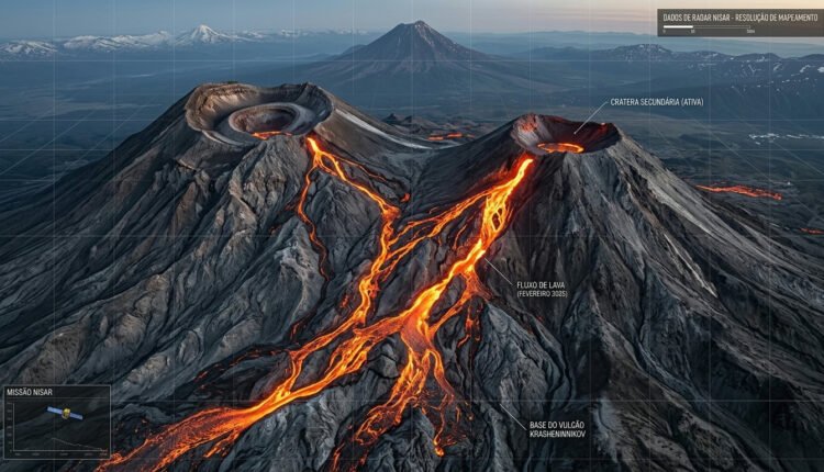 Gigante adormecido na Rússia: Terremoto de 2025 reativa vulcão e satélite da NASA acompanha erupção