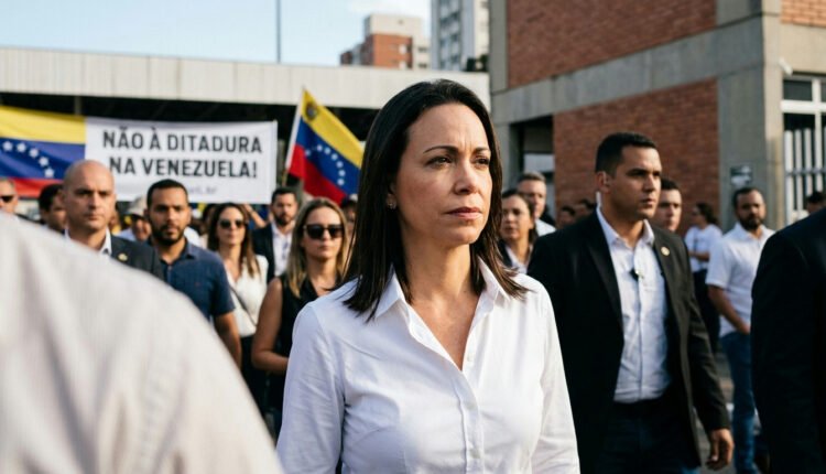 Líder opositora María Corina Machado é impedida de entrar na Venezuela em meio a encontros diplomáticos