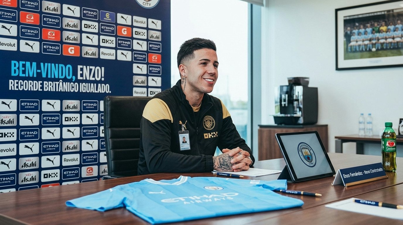 Manchester City anuncia Enzo Fernández em transferência que iguala recorde britânico