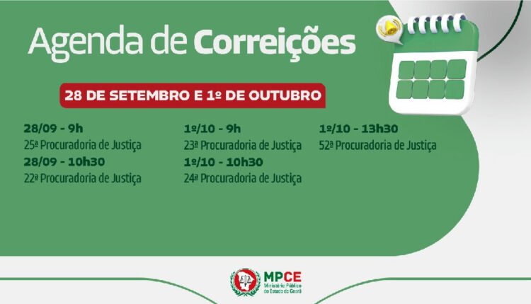 MPCE fiscaliza Procuradorias de Justiça em Fortaleza com agenda de correições em setembro e outubro