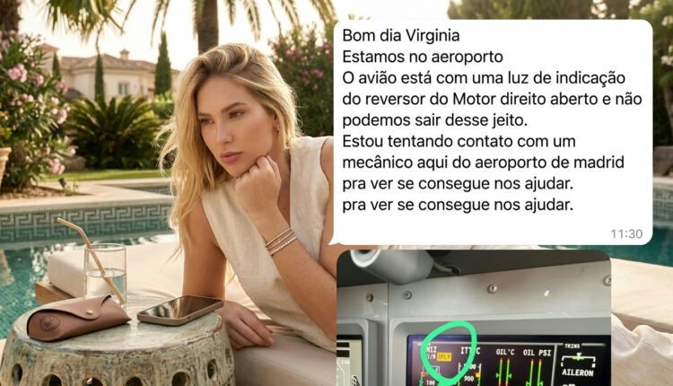 Problema em jatinho particular altera planos de Virginia Fonseca em Madrid