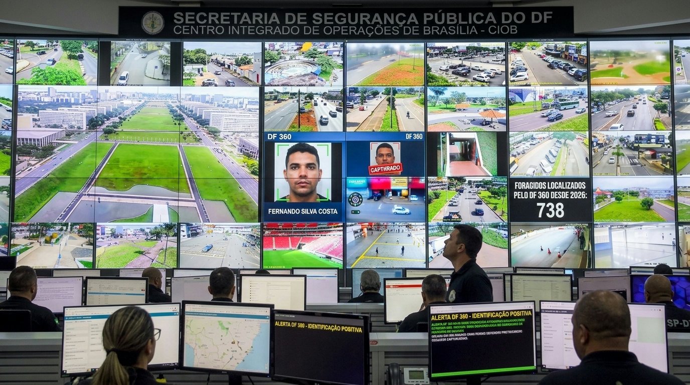 Tecnologia DF 360 agiliza prisões de 738 foragidos no DF desde 2026