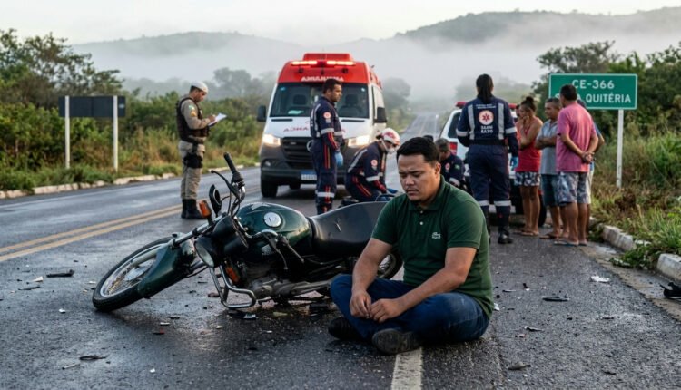 Acidente de moto fatal na Ce-366 tira vida de jovem de 23 anos em Santa Quitéria no domingo
