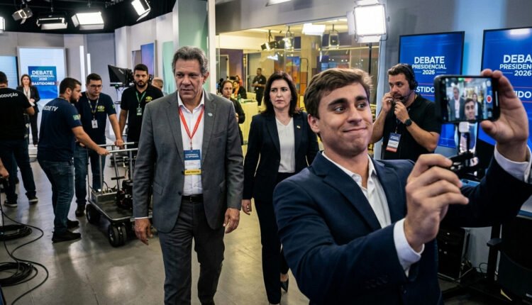 Debate presidencial gera provocações de Nikolas Ferreira contra Haddad e Tebet nos bastidores