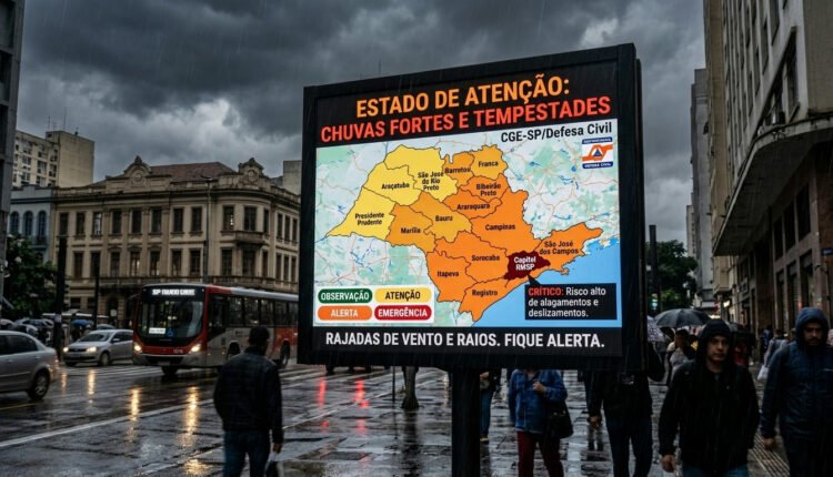 Estado de sao paulo entra em alerta para fortes chuvas e temporais nos proximos dias