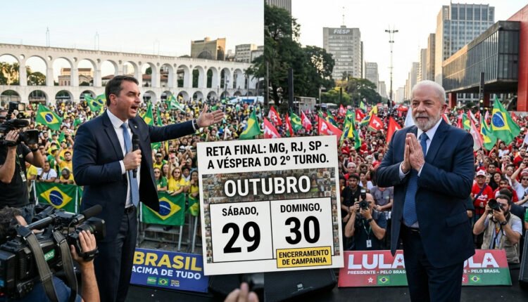 Lula e Flávio Bolsonaro concentram reta final da campanha em MG, Rio e SP