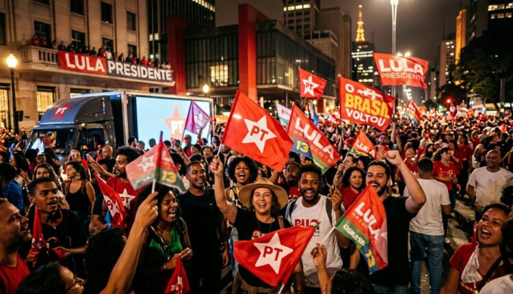 Militantes do PT celebram vitória com coros em hotel e na Paulista