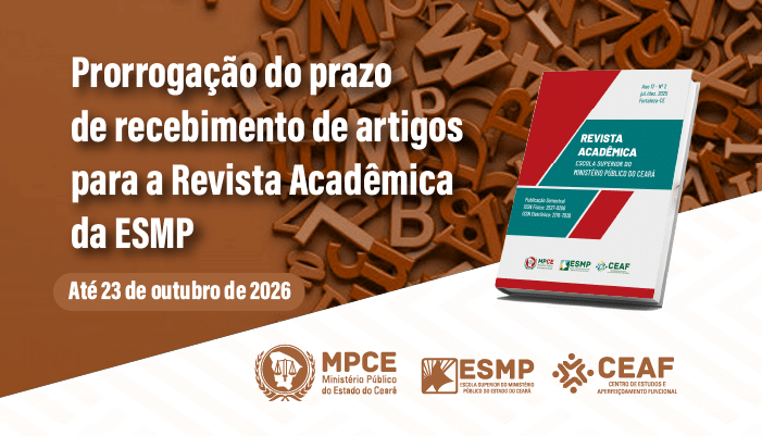 Prazo prorrogado para envio de artigos à revista acadêmica da esmp