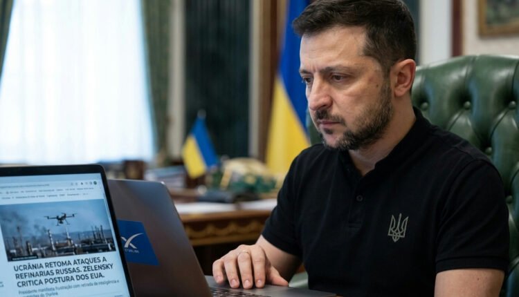 Ucrânia retoma ataques a refinarias russas e Zelensky critica postura dos EUA